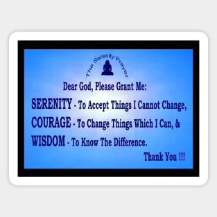 The Serenity Prayer Wall art with Scattering Blue Background Magnet